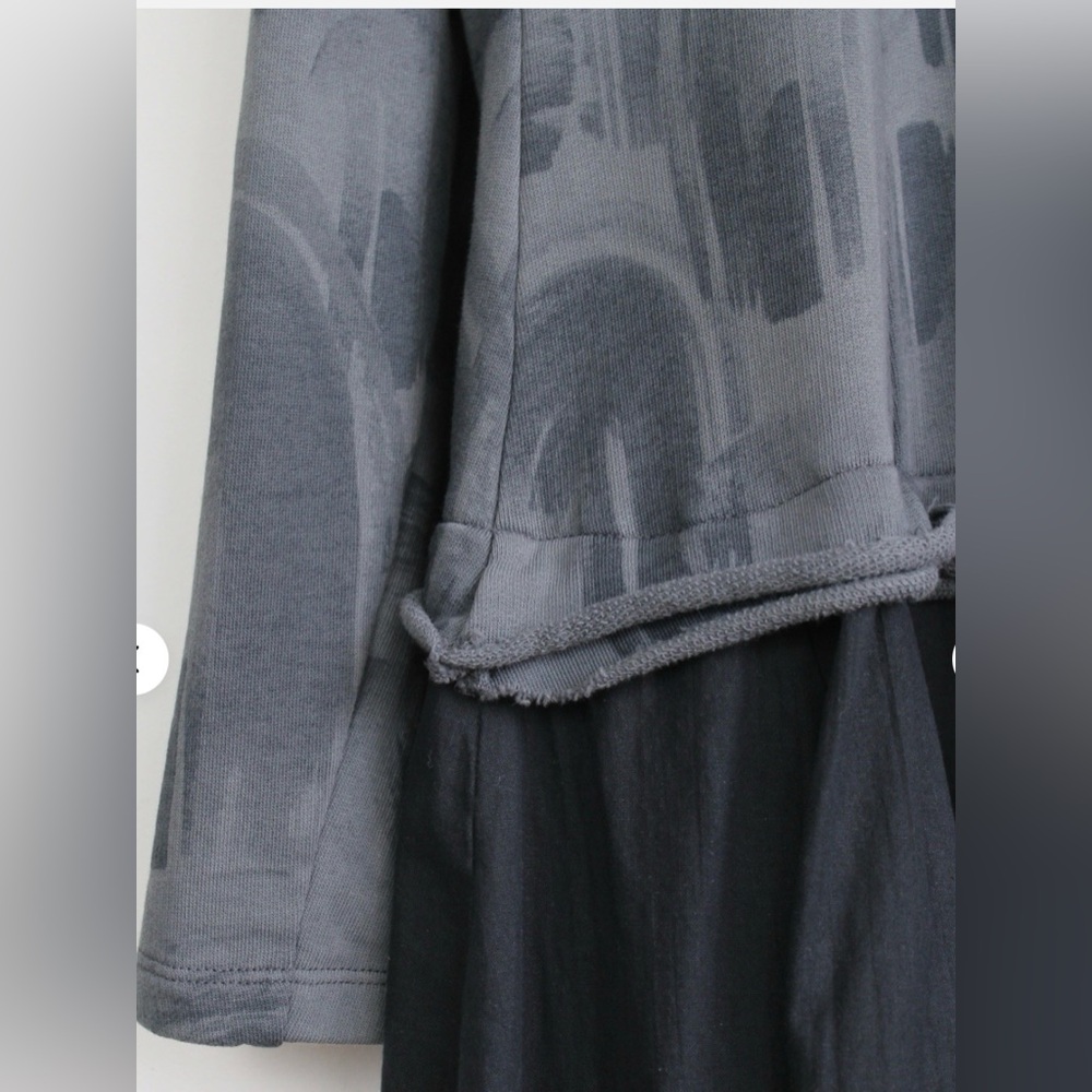 Grizas Two-Tone Gray Hooded Zip Long Sleeve Dress - Picture 3 of 11